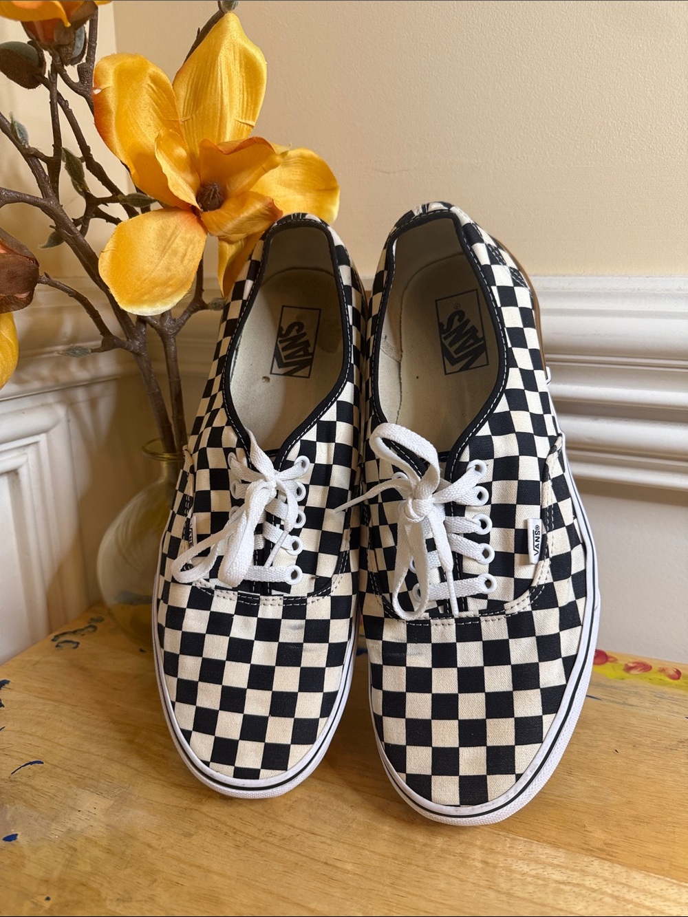 Vans Authentic "Gum Block" Checkerboard Sneakers - Men's Size 13